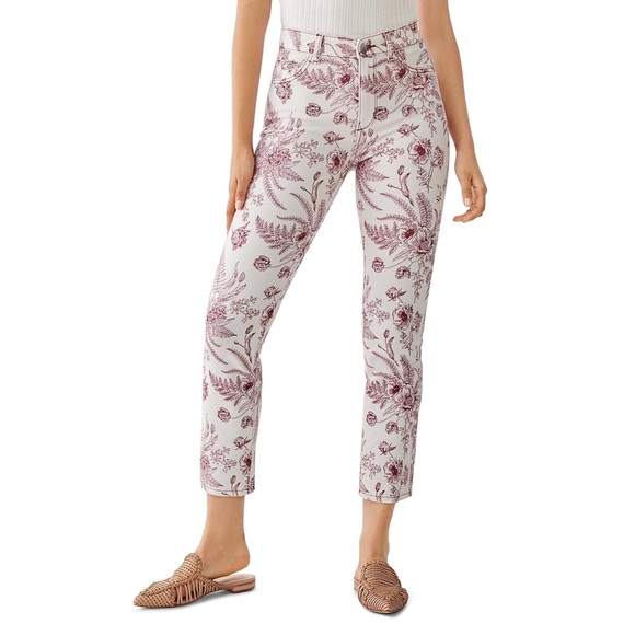 DL1961 Mara Ankle High Rise Instasculpt Straight Botanical Jeans - Picture 4 of 5